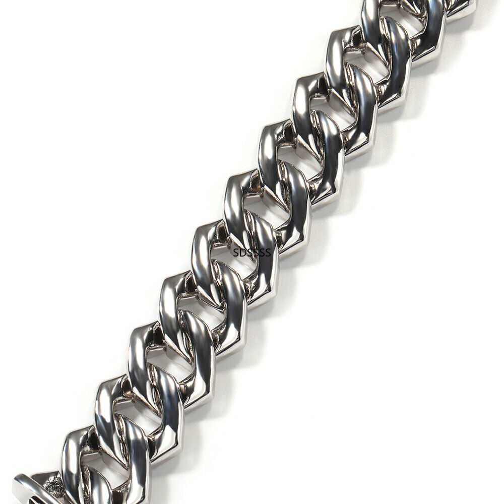20mm Hip Hop Cubic Zirconia Men Rap Jewelry Miami Cuban Chain Necklace Bracelet