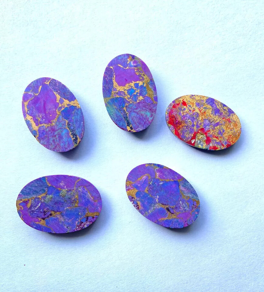 [WHOLESALE] PURPLE COPPER TURQUOISE CABOCHON OVAL SHAPE LOOSE GEMSTONE