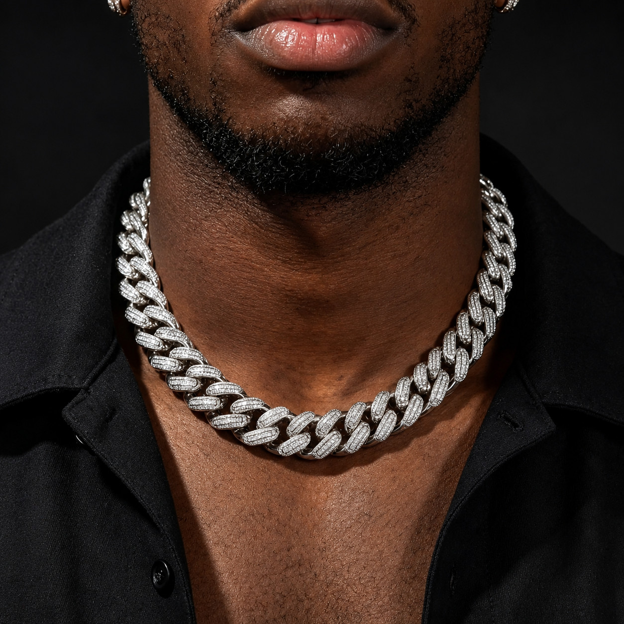 5AAA+ Baguette CZ Ice Out Hop Hip Miami Cuban Chain 14k Real Gold Plated 18MM