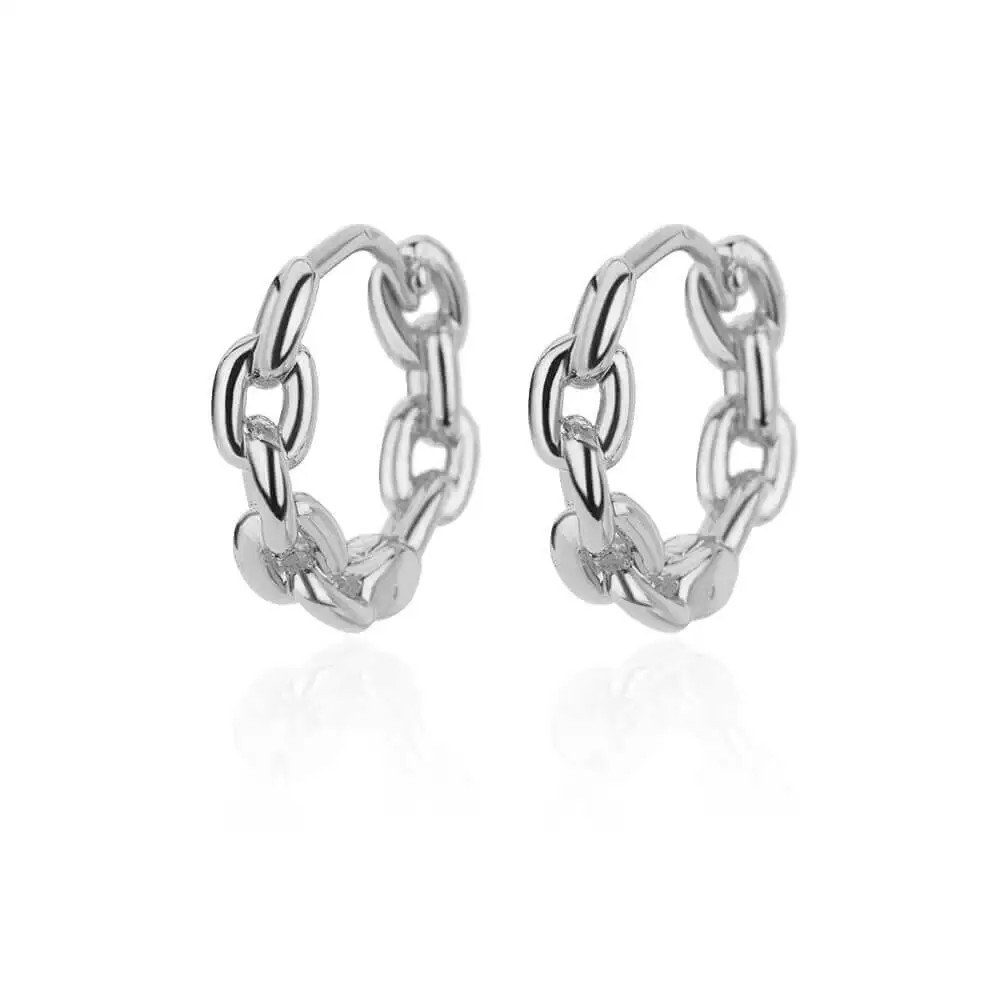 Huggie Hoop Earrings Women Gold Stainless Steel CZ Trendy Snowflake Flower