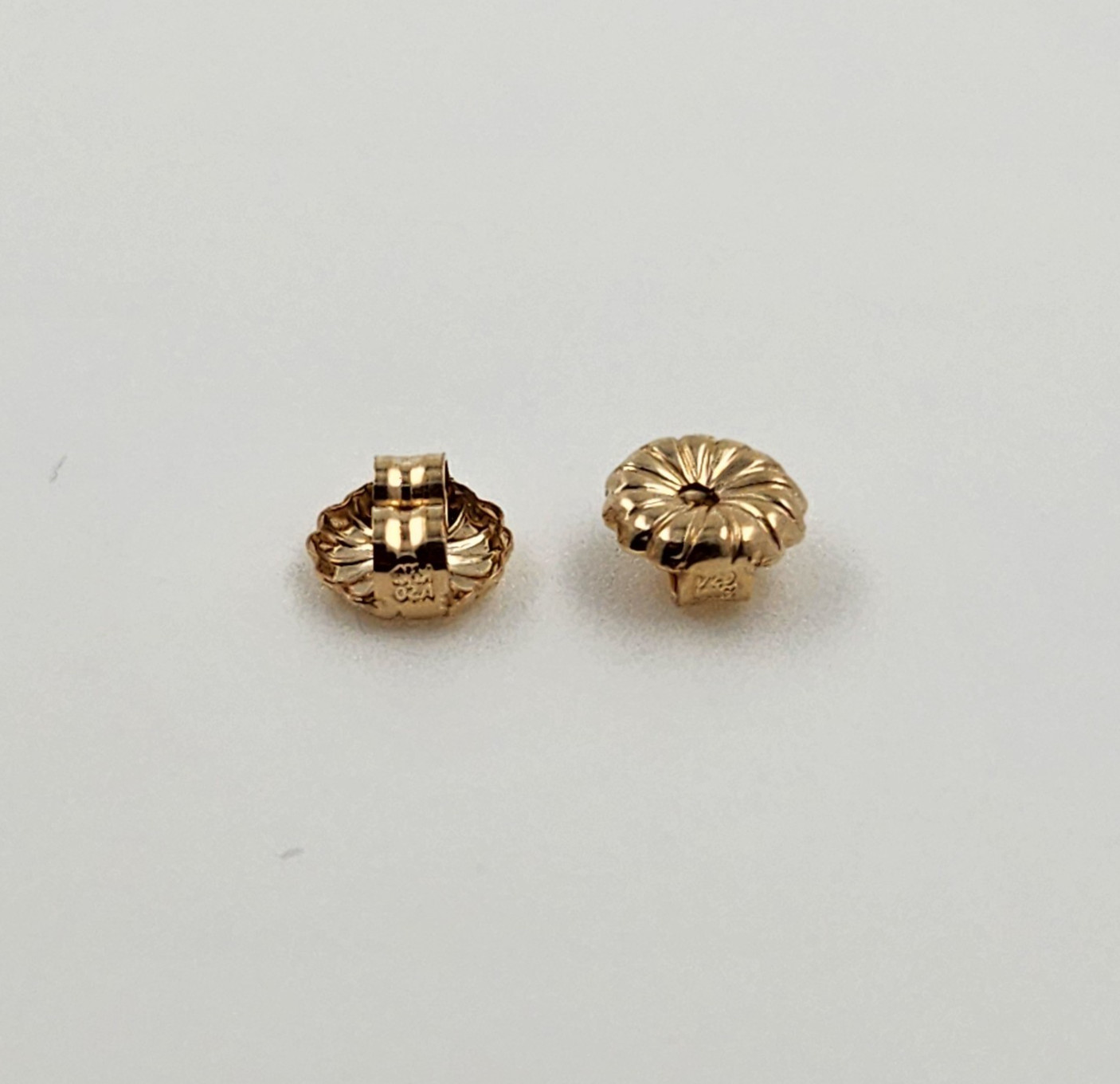 14K Yellow Gold Filled 5.2mm Earring Backs 2pcs Swirl Design Stud Posts