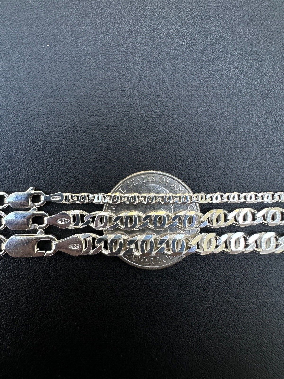 Real Tiger Eye Link Chain Necklace Or Bracelet Solid 925 Sterling Silver ITALY