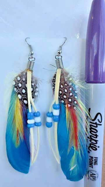 Natural Feather Hook Earring Fashion Jewelry