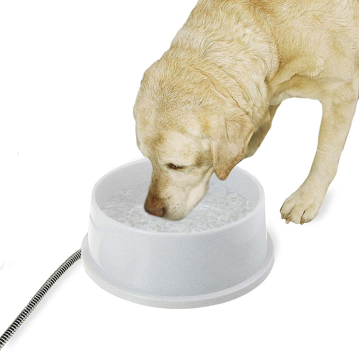 K&H Pet Products Thermal-Bowl Outdoor Heated Cat & Dog Water Bowl Granite 1.5 Ga