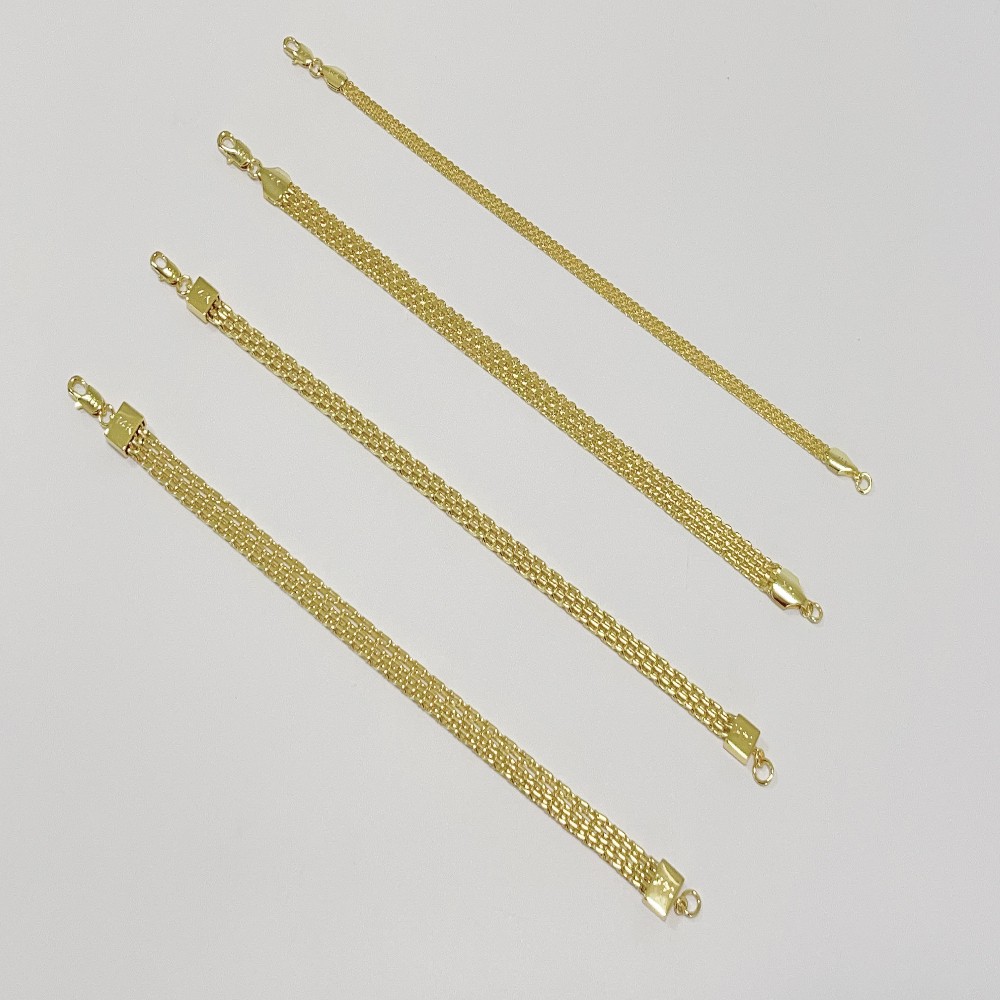 14k Yellow Gold 7″-8.5″ 8mm 6mm 4.7mm Bismark Link Chain Anklet Bracelet