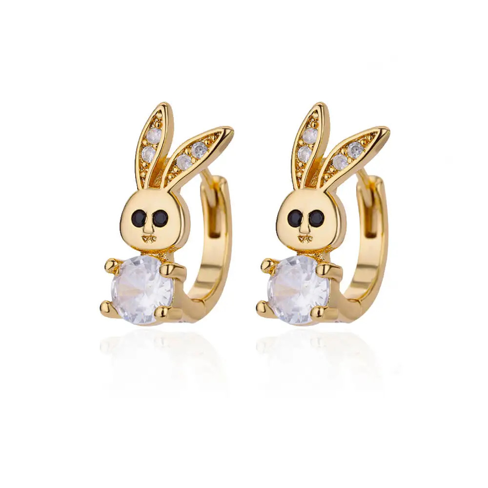 Huggie Hoop Earrings Women Gold Stainless Steel CZ Trendy Snowflake Flower