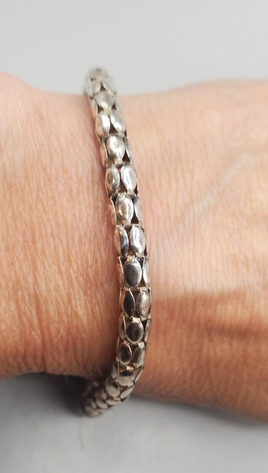 DOBBS ITALY 925 Sterling Popcorn Chain Set 18″ Necklace & 7.25″ Bracelet 5.35mm