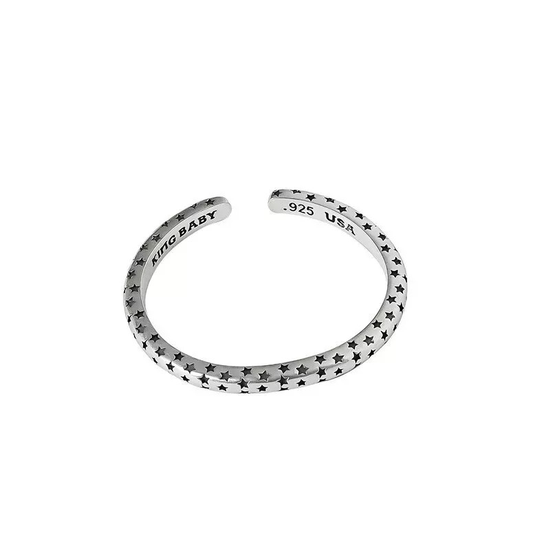925 Sterling Silver Woman Handmade Vintage Elegant Cuff Bracelet Bangle Jewelry