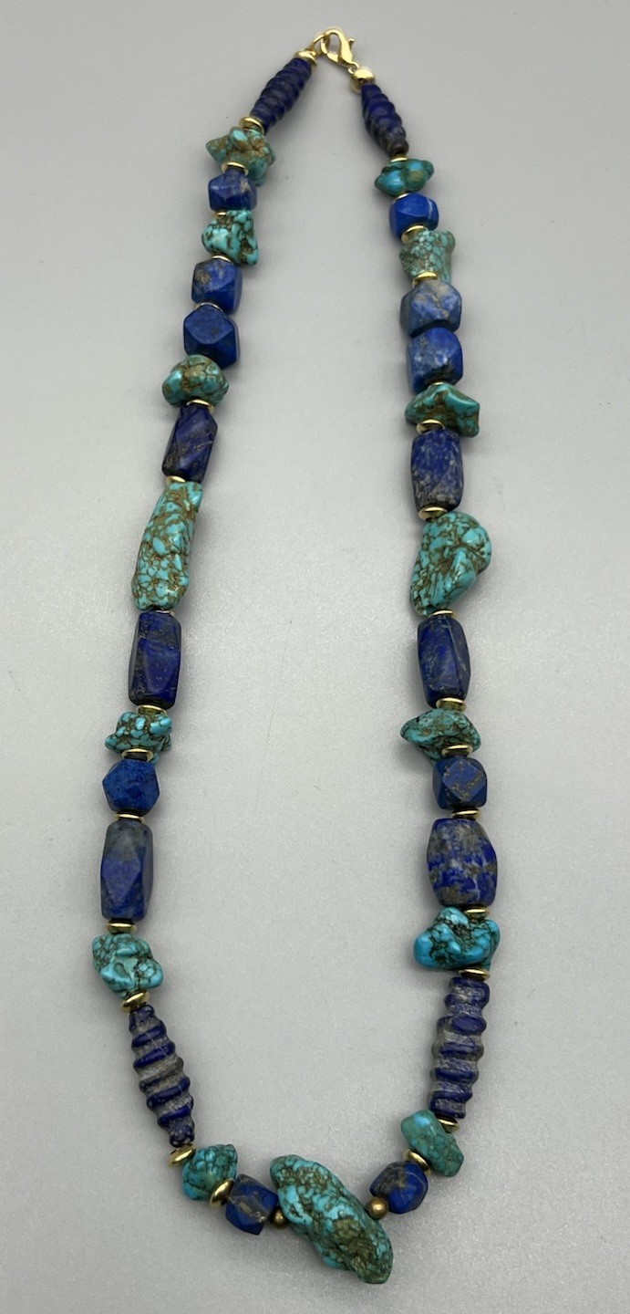 Turquoise Lapis Lazuli’s Mix Beads Strings Male Vintage Beads Vintage Jewellery