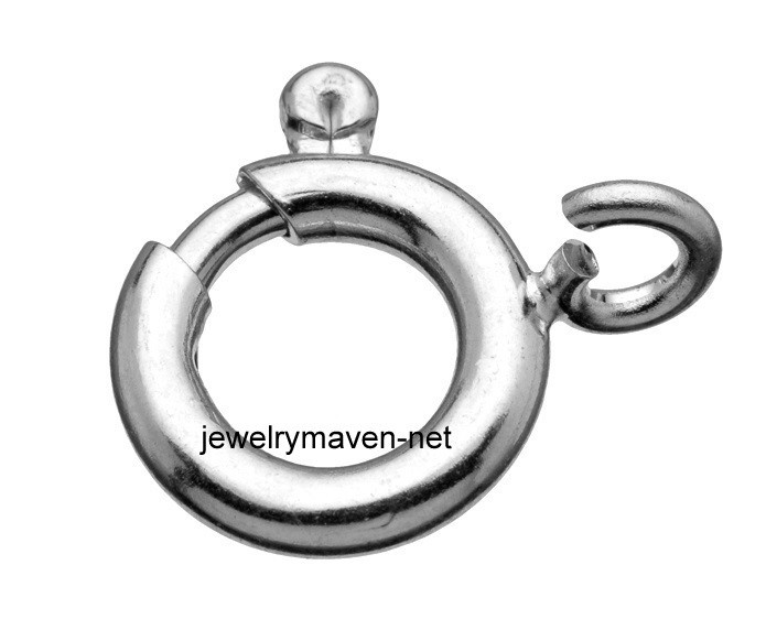 6mm STANDARD WEIGHT 14k White Solid Gold 5.9mm Spring Ring Clasp OPEN Jump