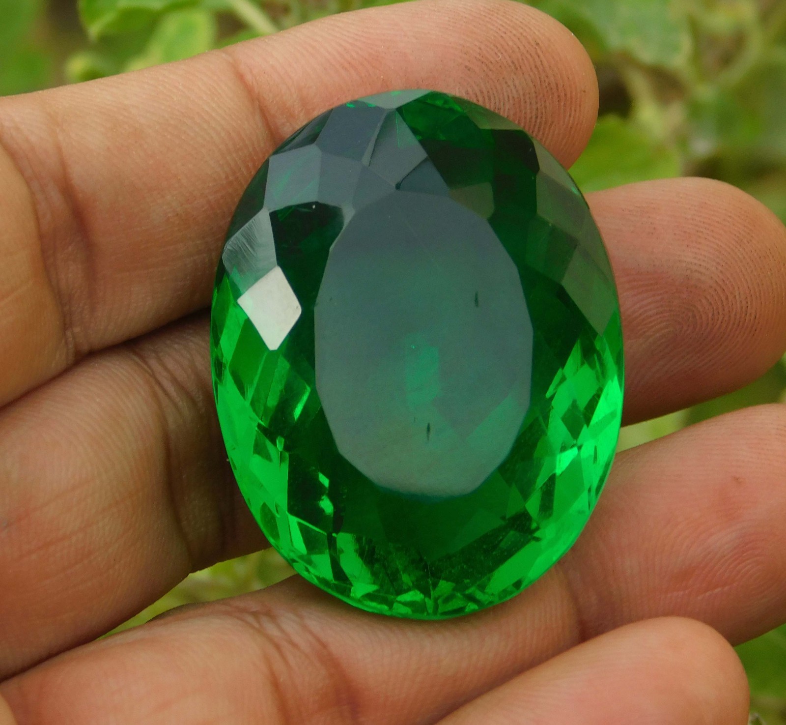 121.9cts Natural Certified Oval Cut Colombian Emerald Translucent Loose Gemstone