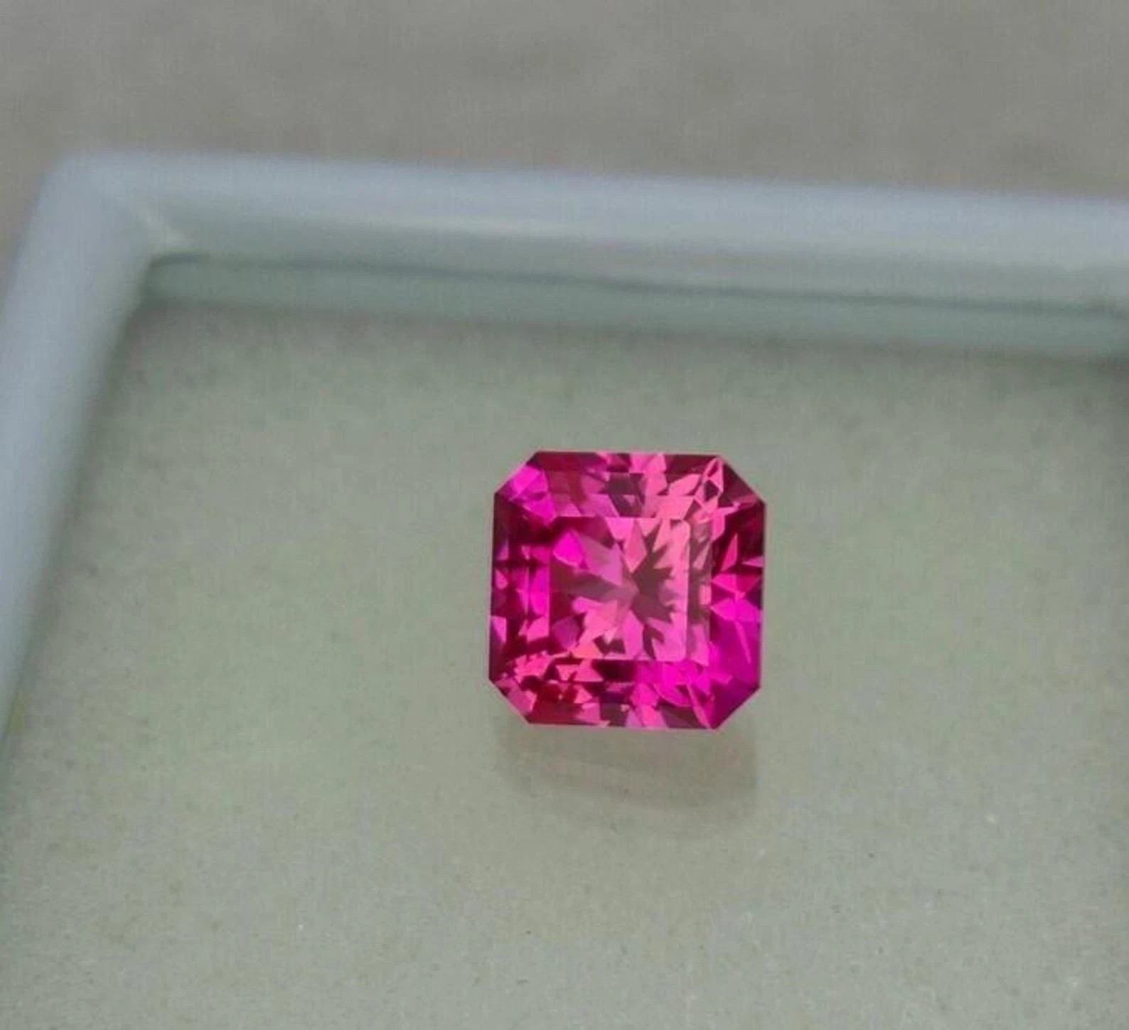 Rare Natural Ceylon Pink Sapphire Certified Loose Asscher Cut Gemstone 10 Ct
