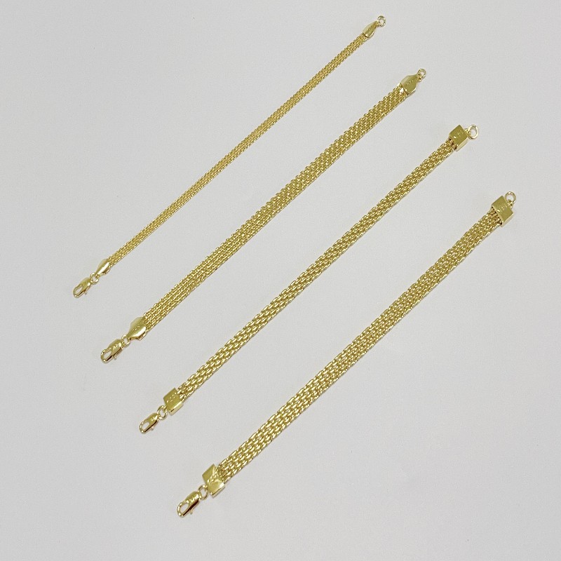 14k Yellow Gold 7″-8.5″ 8mm 6mm 4.7mm Bismark Link Chain Anklet Bracelet