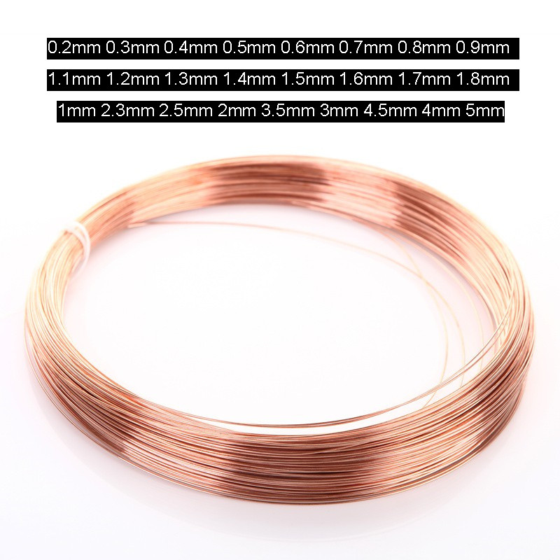 Copper Wire Round Solid Bare 0.2mm 0.3mm 0.4mm 0.5mm 0.6mm 0.8mm 1mm 2mm to 5mm