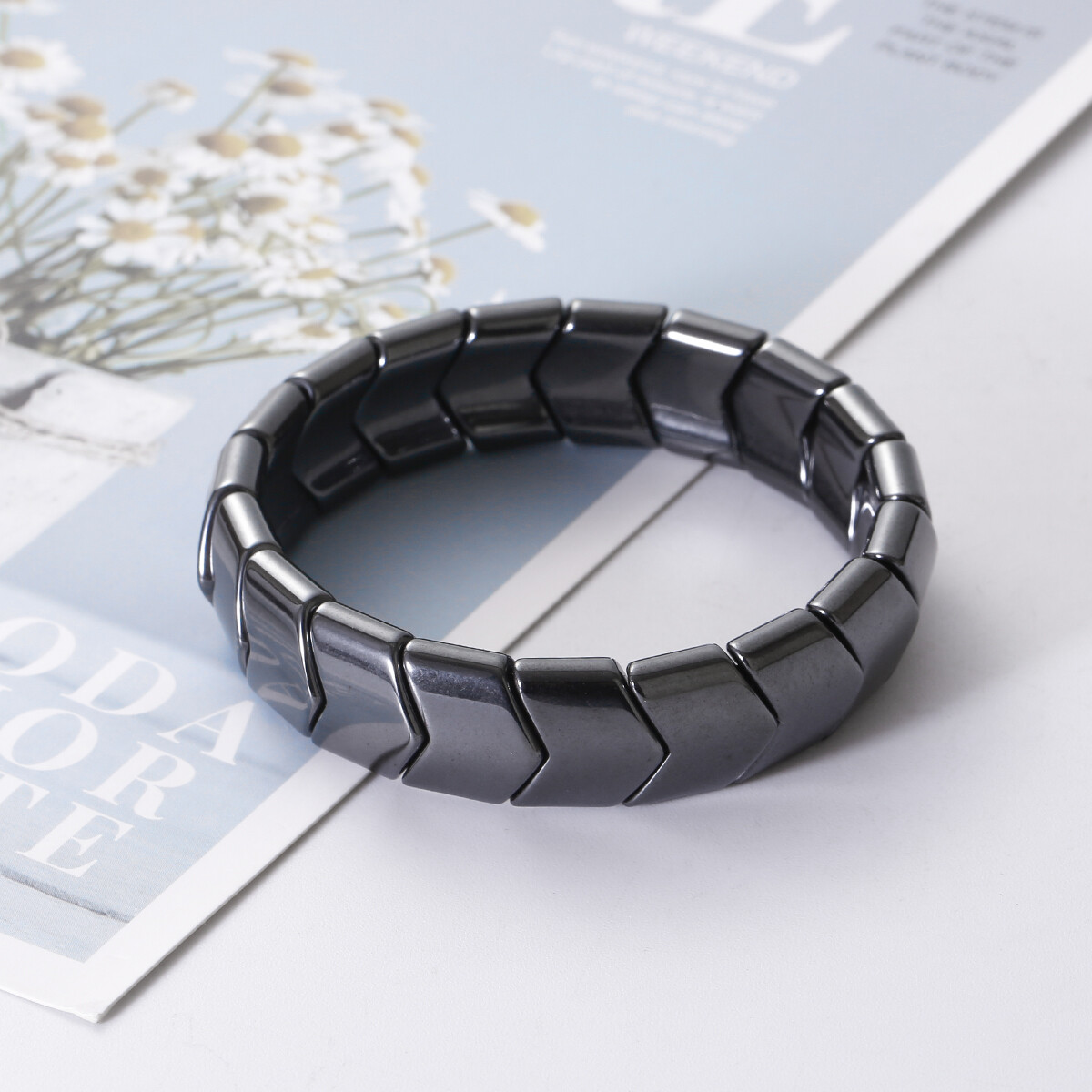 New Arrow Hematite Bracelets Men Weight Loss Magnetic Therapy Bracelets Unisex