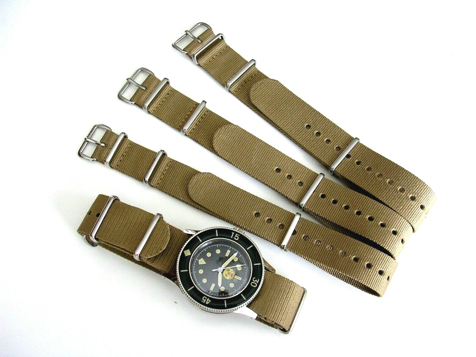 NATO G10 Khaki Brown Ballistic Nylon Military watchband strap IW SUISSE 18 20 22