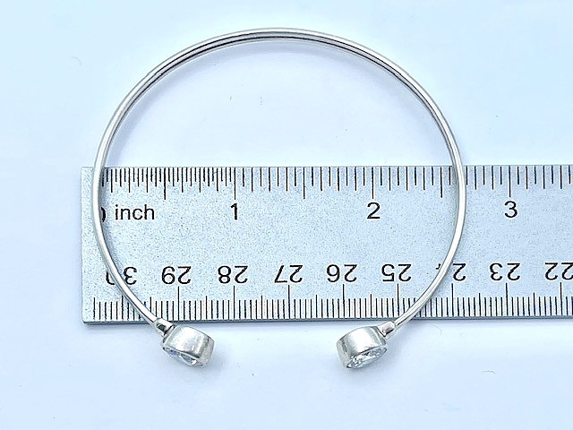 Vintage Silpada Sterling Silver, Punctuation, CZ Cuff Flexible Bracelet, B2400