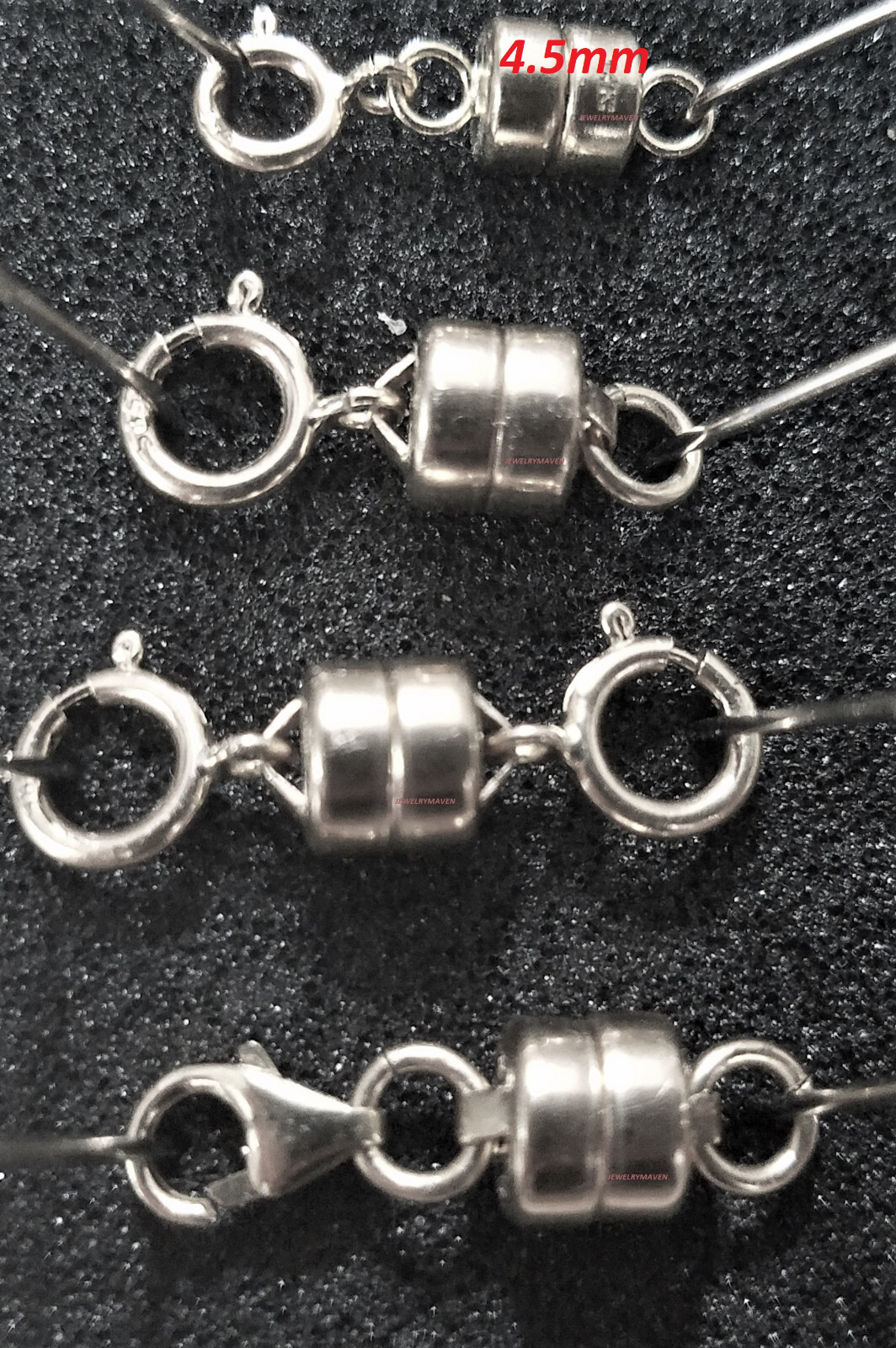 5.5mm 925 Sterling Silver STRONG MAGNETIC CLASP Chain Extender 5mm Spring ring