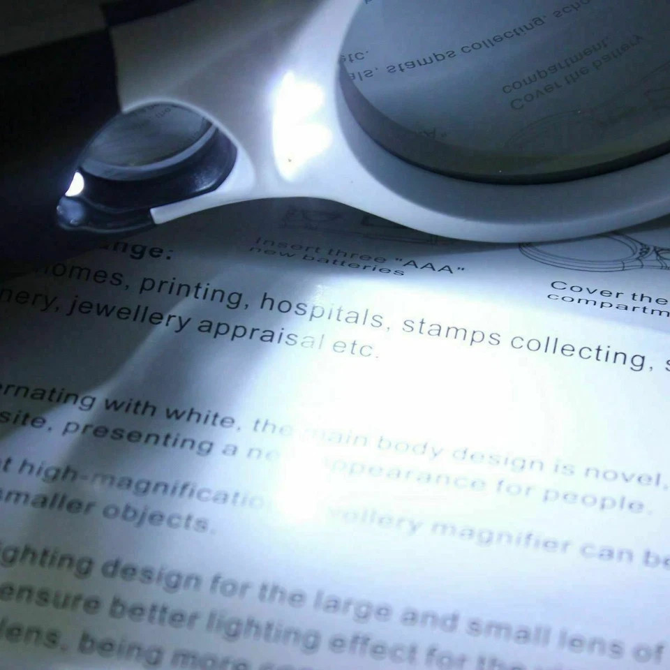 3 LED Light 45X Handheld Magnifier Reading Magnifying Glass Lens Jewelry Loupe