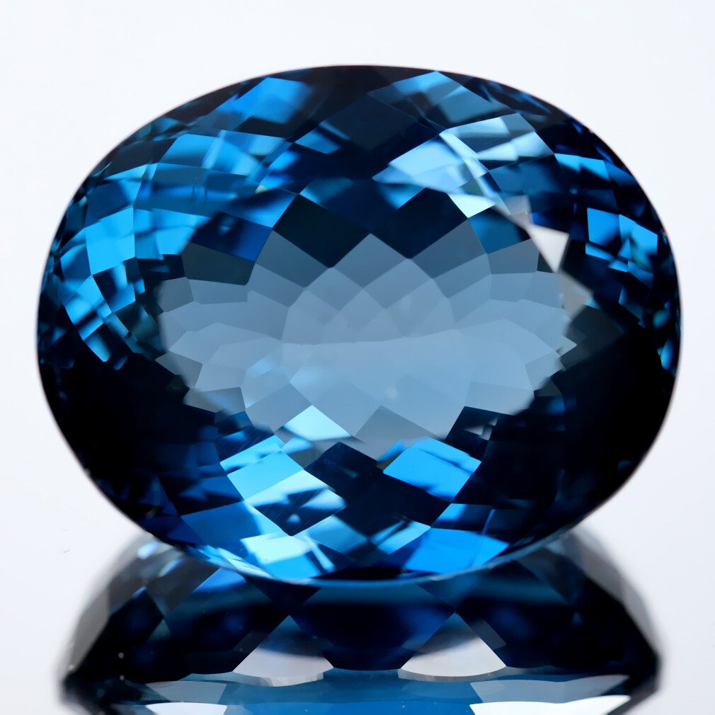52.11 ct AAA Grade Mesmerizing Oval Cut (24 x 19 mm) Genuine London Blue Topaz