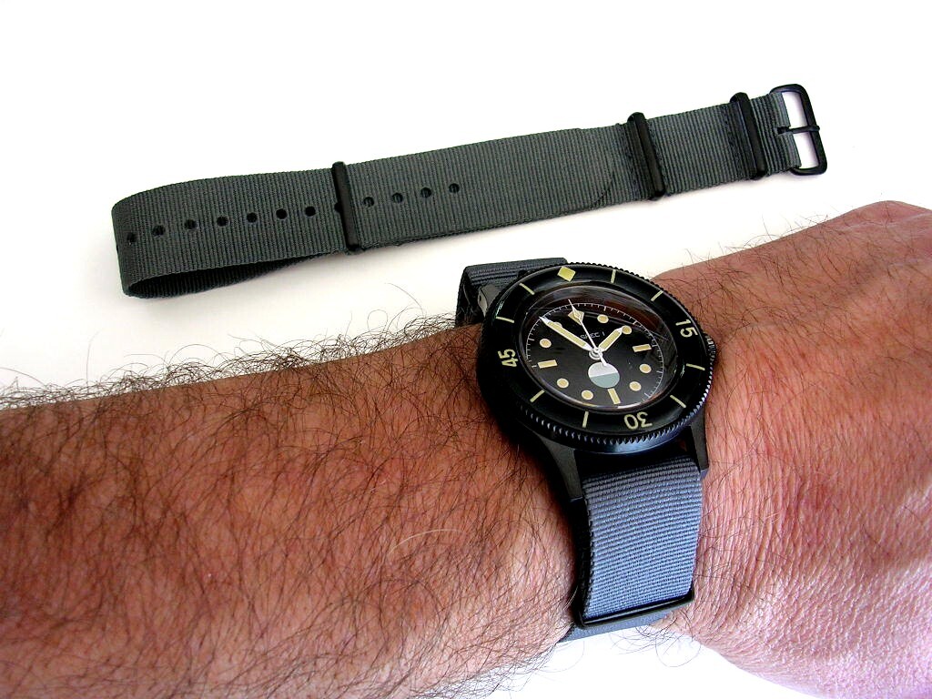 NATO® strap G10 British Admiralty Grey PVD military watchband RAF Bond IW SUISSE