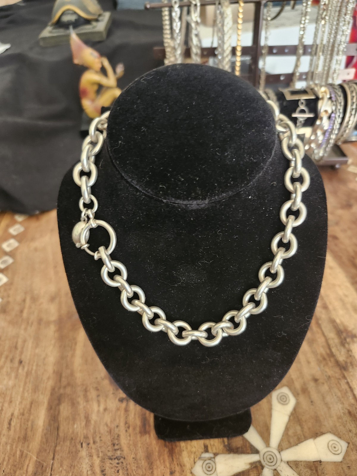 Ralph Lauren Polo Heavy Sterling Rolo Belcher Toggle Choker 16” 135g SIGNED