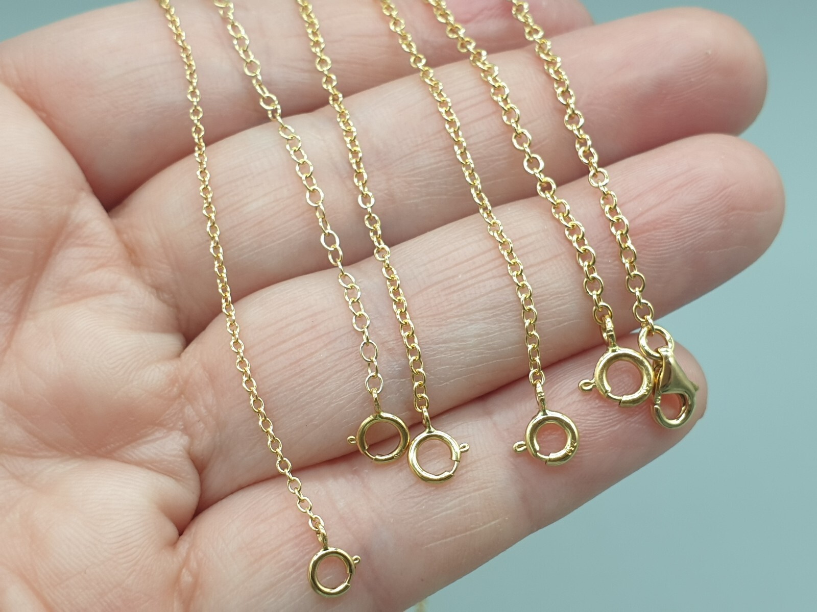 18ct Yellow Gold Chain Extender Bracelet Extension Safety Chain 0.5″ to 4″ 18K