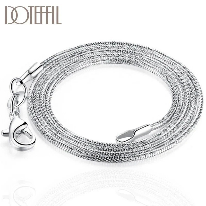 10PCS wholesale 925 sterling solid silver snake chain necklace1MM 16-30inch