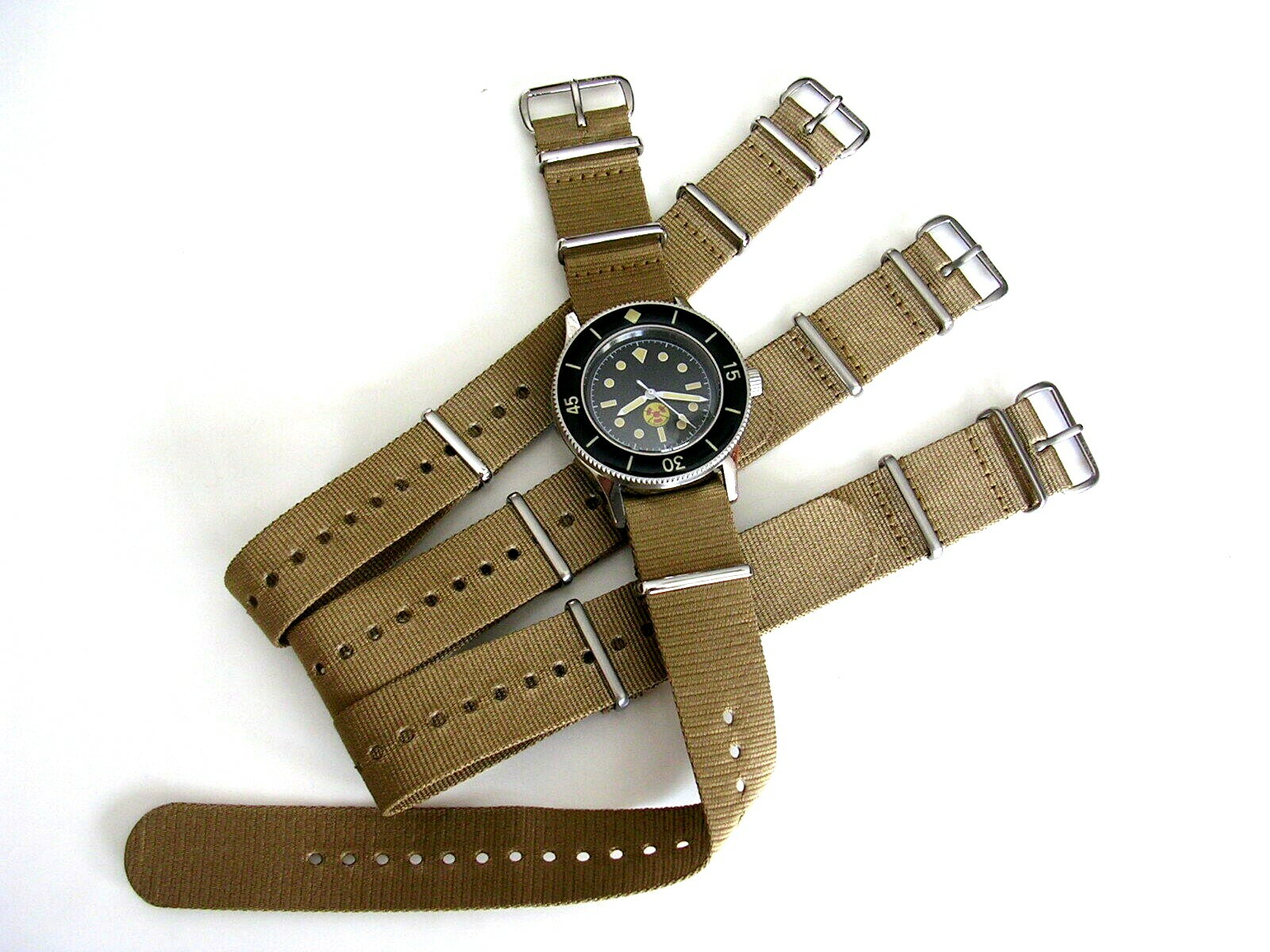 NATO G10 Khaki Brown Ballistic Nylon Military watchband strap IW SUISSE 18 20 22