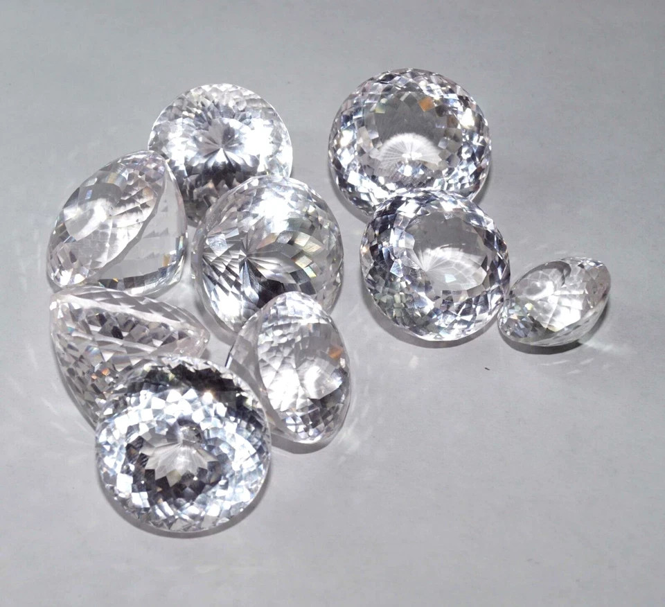250ct Natural White Sapphire 20-30pcs Round Size AGL Certified Gem Set