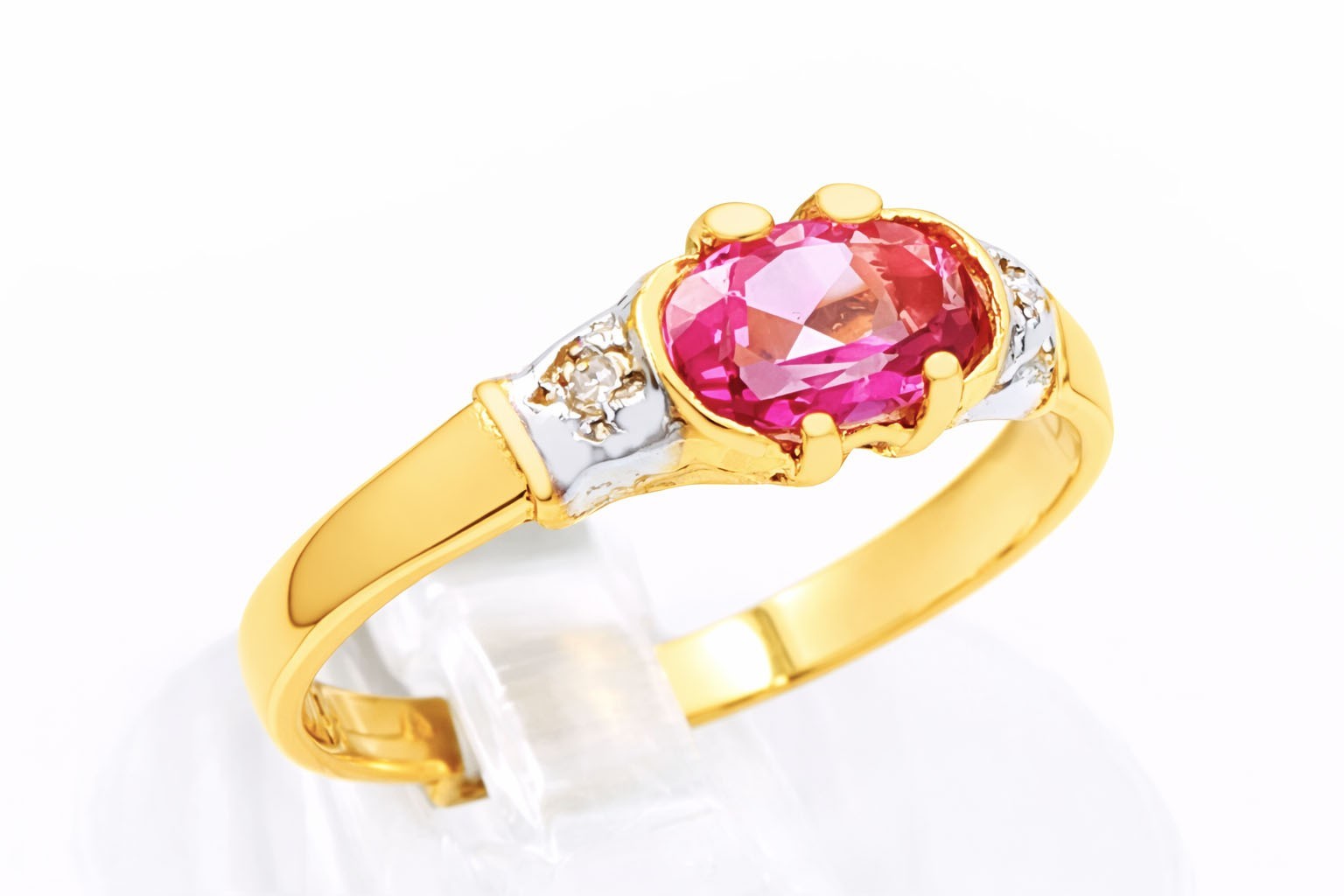 GENUINE 0.73 Cts PINK SAPPHIRE & DIAMONDS RING 10K GOLD – Free Appraisal – NWT