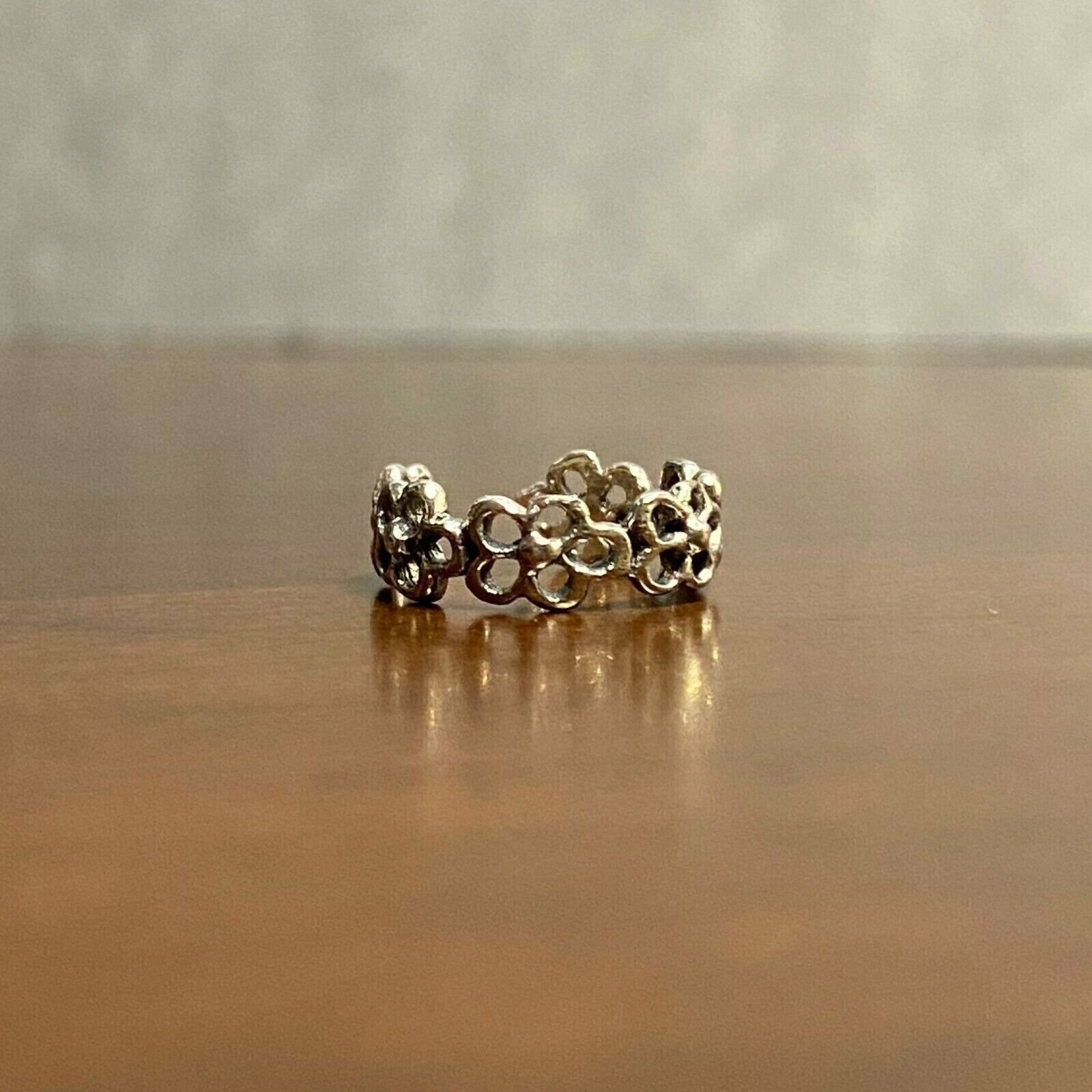 Sterling silver tiny flower wreath earring cuff