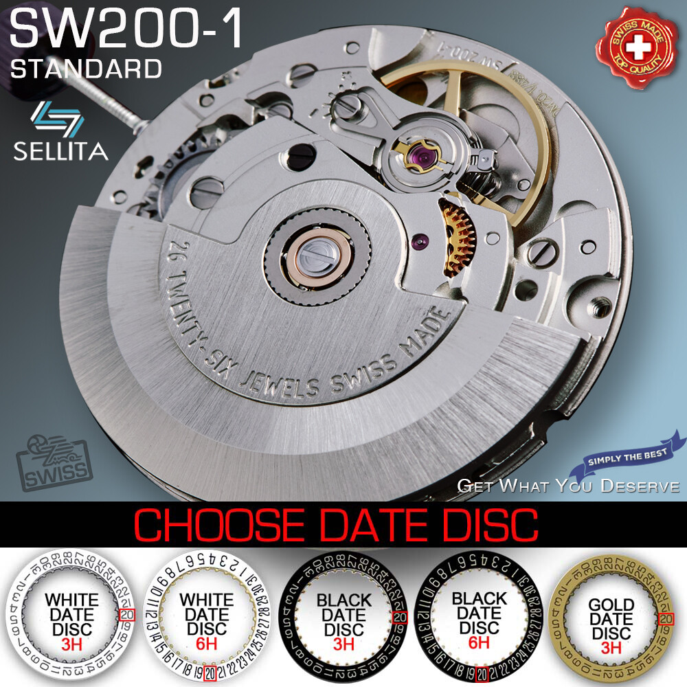 MOVEMENT AUTOMATIC SELLITA SW200-1, STANDARD (COMPATIBLE ETA 2824,) NEW