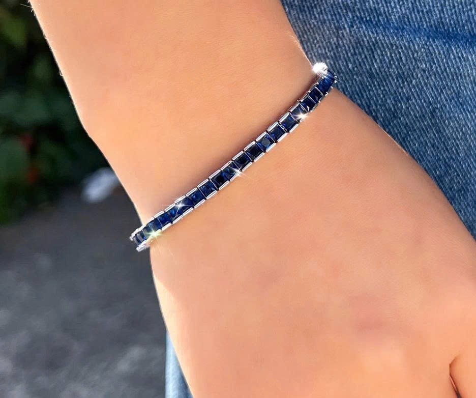 Bracelet Fashion Elegant Shiny Royal Blue Cubic Zirconia Bridal Wedding Party