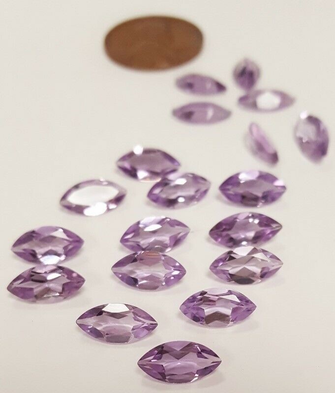 VINTAGE GENUINE AMETHYST PURPLE 1 CARAT MARQUISE 10x5mm. NATURAL GEMSTONE S145