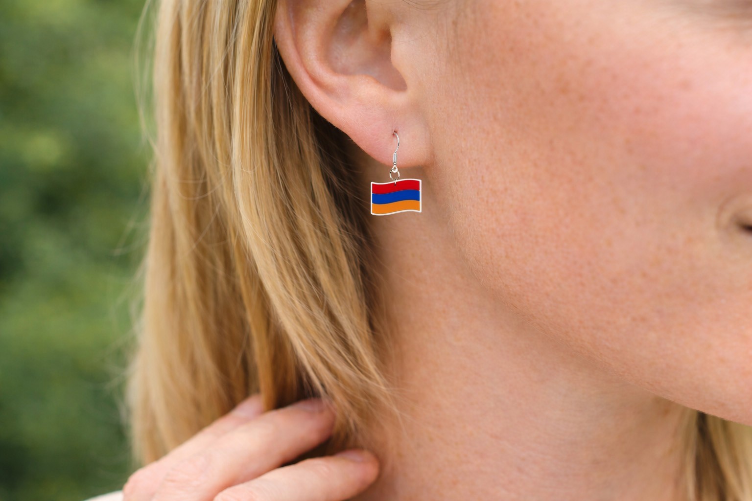 Armenia Flag Earrings Armenian Pride Red Blue Orange Dangle Earrings Gift