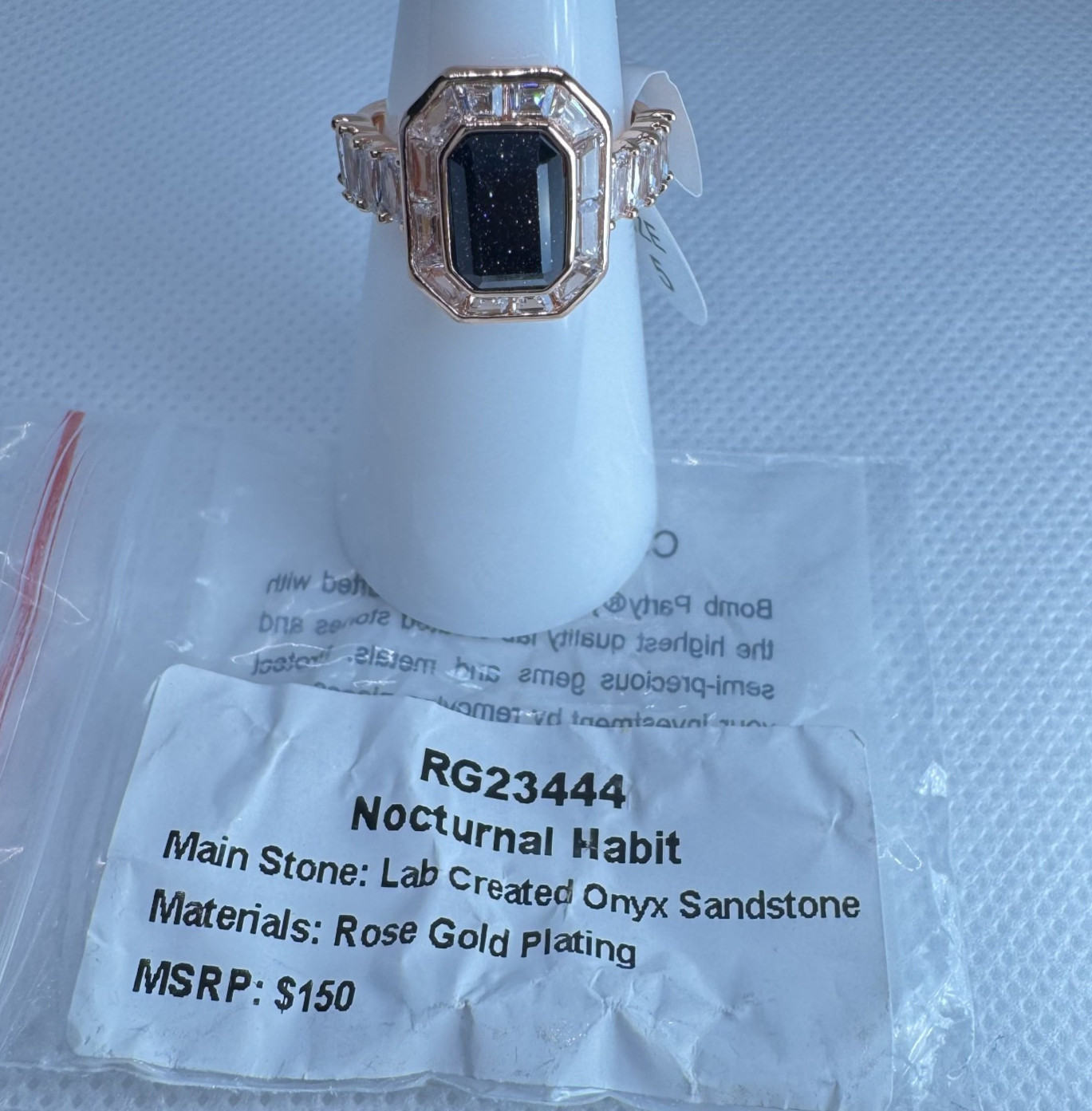 Size 5 Bomb Party Untamed Ring – RG23444 Nocturnal Habit – On Rose Gold Plating