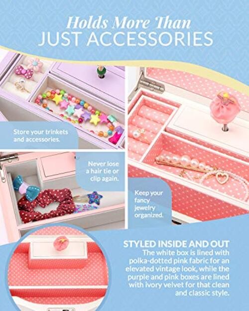 Elle Jewelry Box – Ballerina Jewelry Organizer and Swan Lake Wind-Up Music Pink