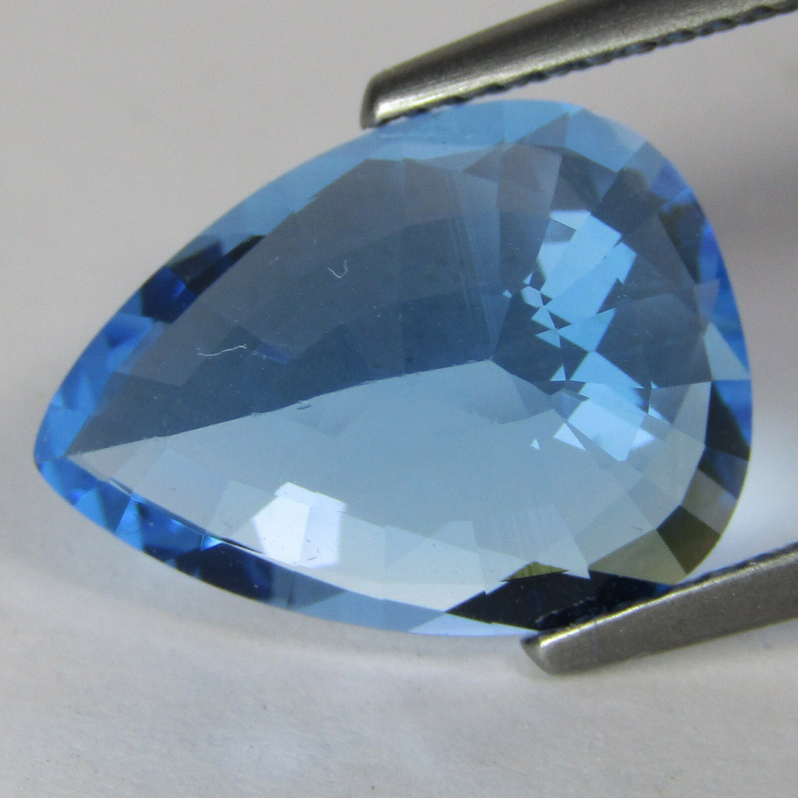 6.70Cts Stunning Natural Swiss Blue Topaz Pear Step Cut Brazil Gemstone Rf-VDO