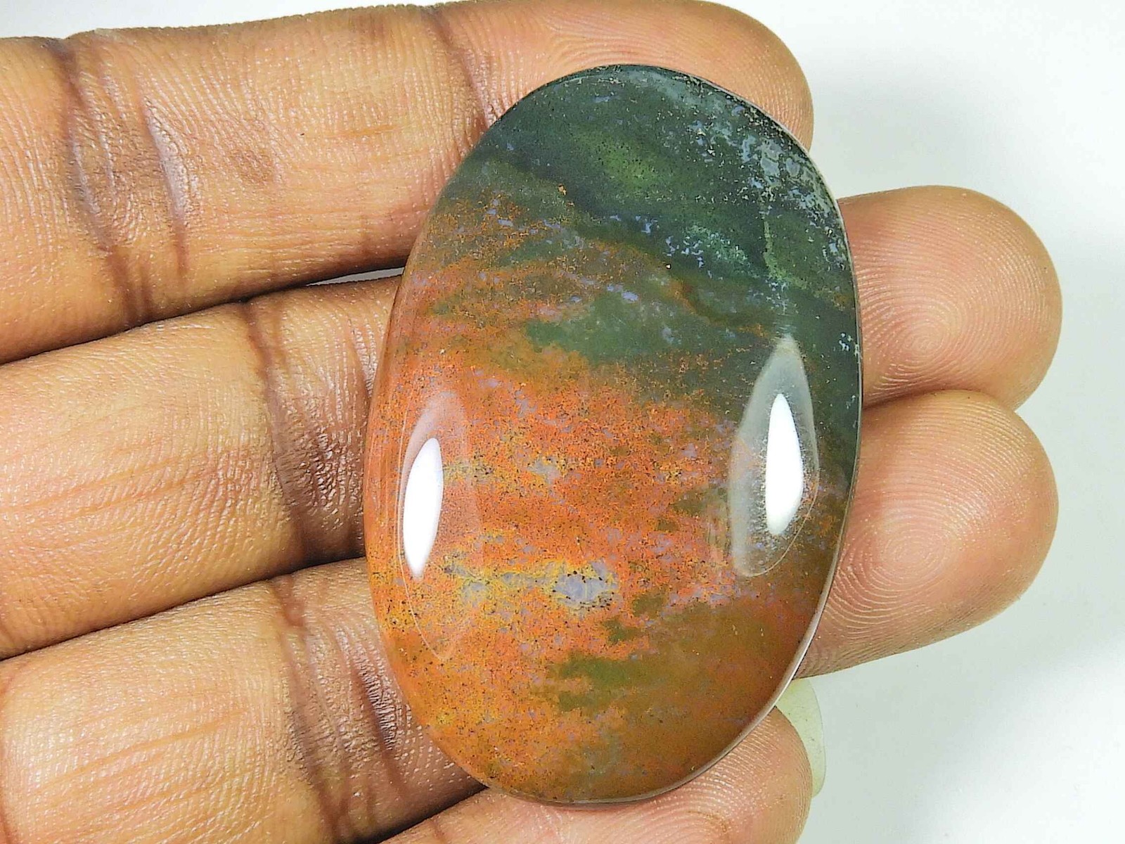 87Cts. Natural Affrican Bloodstone Oval Cabochon Loose Gemstone 31X49X07 MM