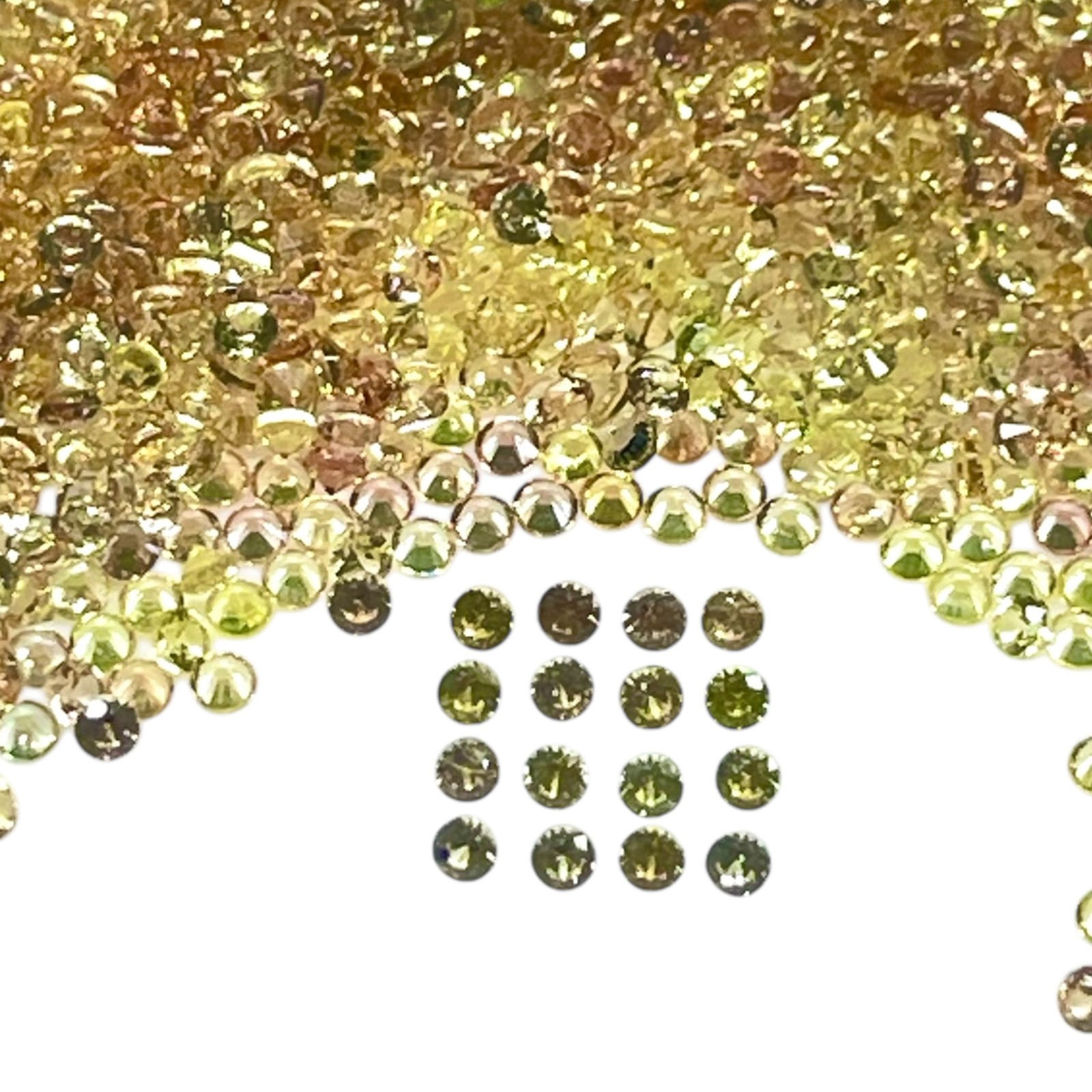100 Pcs Natural Ceylon Yellow Sapphire 1.3mm Round Diamond Cut Loose Gemstones