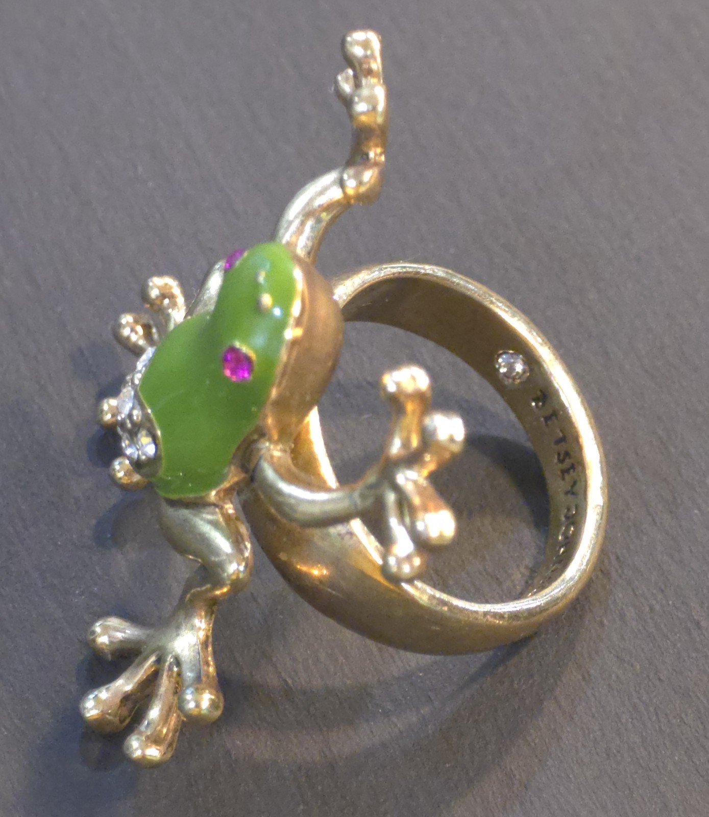 Vintage Betsey Johnson Frog Prince Ring – Size 7