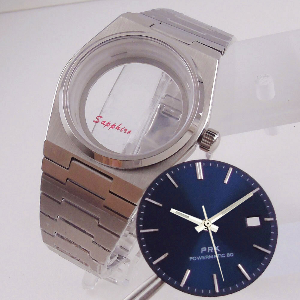 40mm Steel Watch Case Sapphire For Super Player Mod Prx Case Dial Fit NH35 NH36