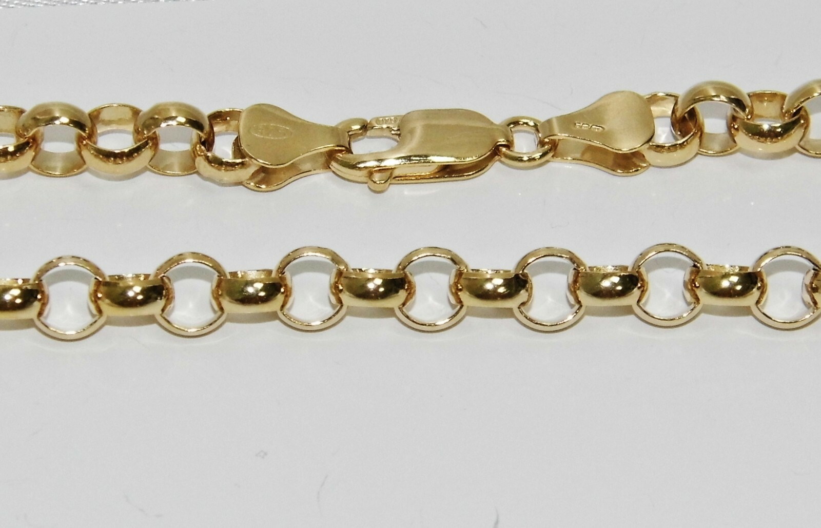 9ct Yellow Gold on Silver Belcher Chain – 7mm – 16 18 20 22 24 26 30 INCH