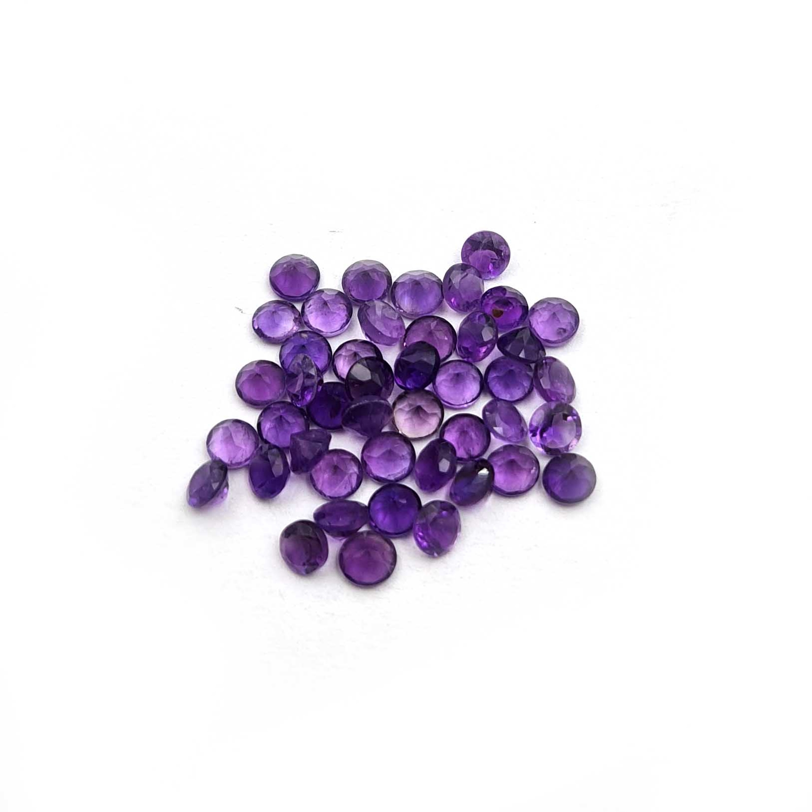Natural African Amethyst Round Cut Loose Stone Lot 4 MM 10 CT 44 Pcs
