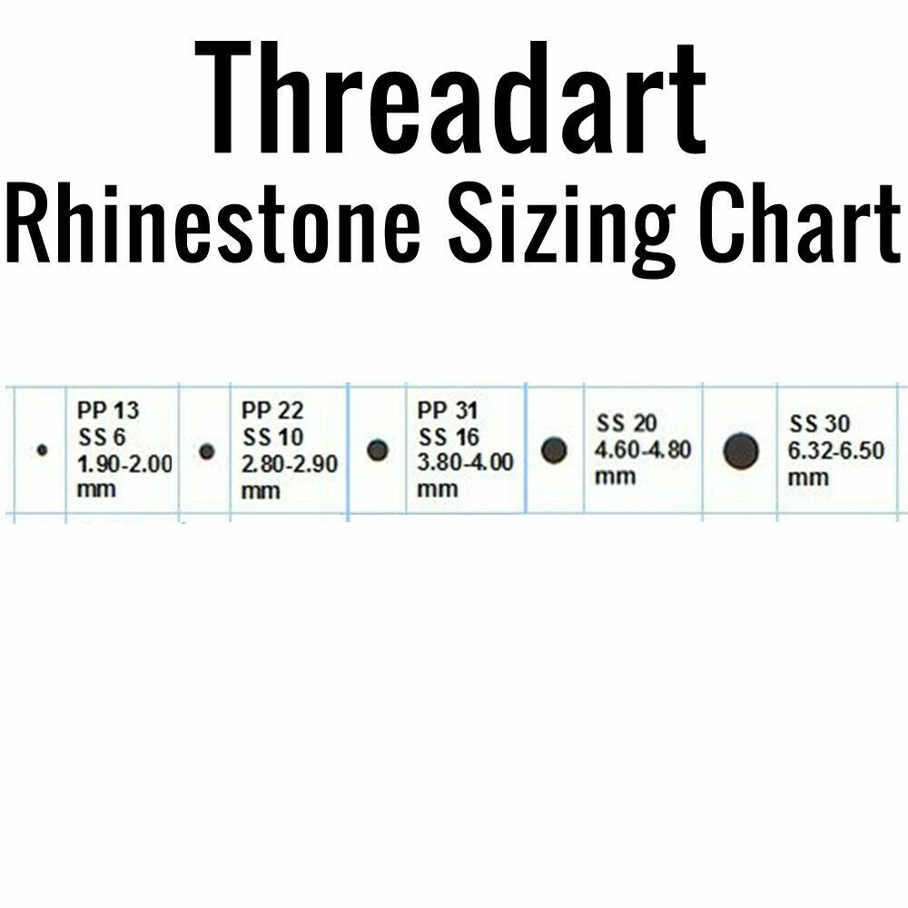 Threadart Crystal Hot Fix Rhinestones Packs Hotfix – 8 Sizes Available SS6-SS34