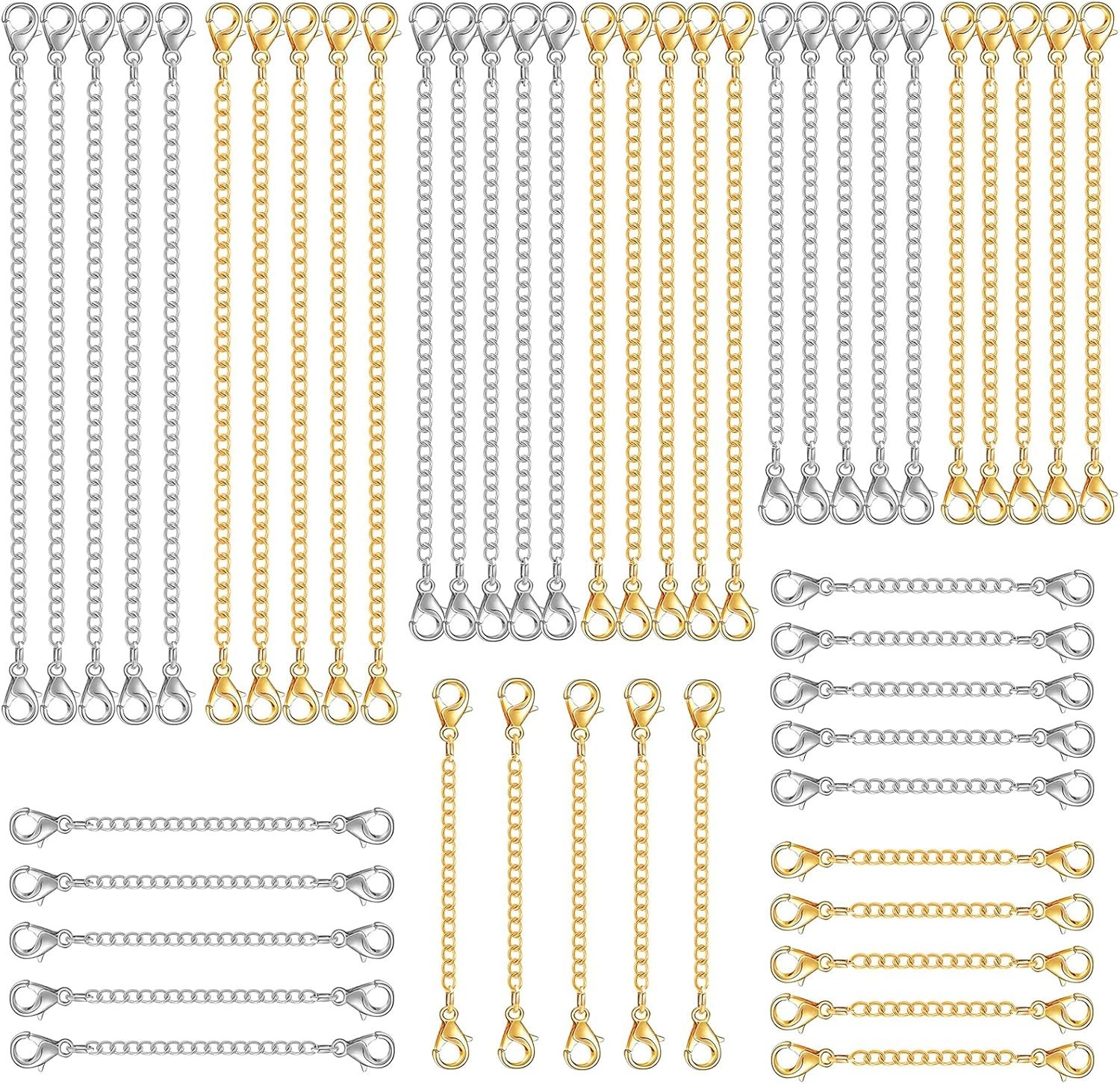 30Pcs Chain Extenders for Necklace, Necklace Extenders for Women Girls Bracelet