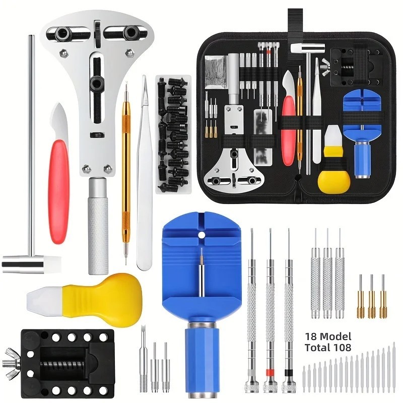 147 Pcs Watch Repair Kit Watchmaker Back Case Remover Opener Link Pin Spring Bar