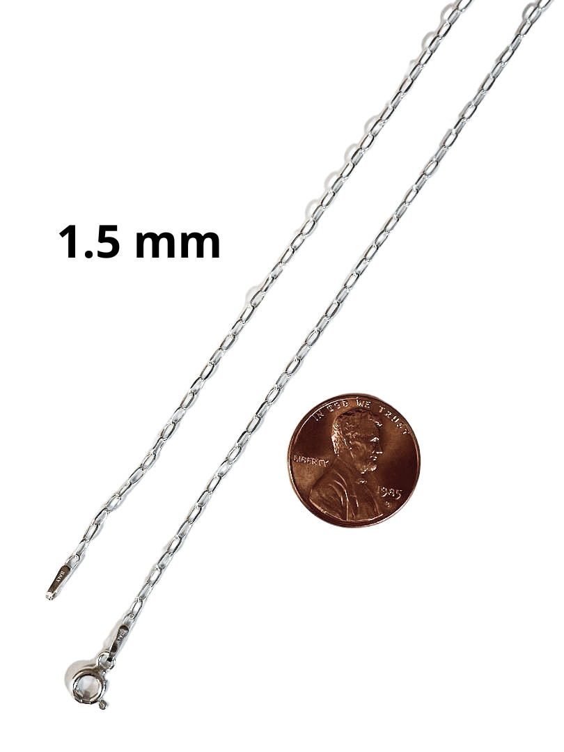 ROLO CABLE 1.5mm NECKLACE BRACELET DIAMOND CUT 925 STERLING SILVER “ITALY”