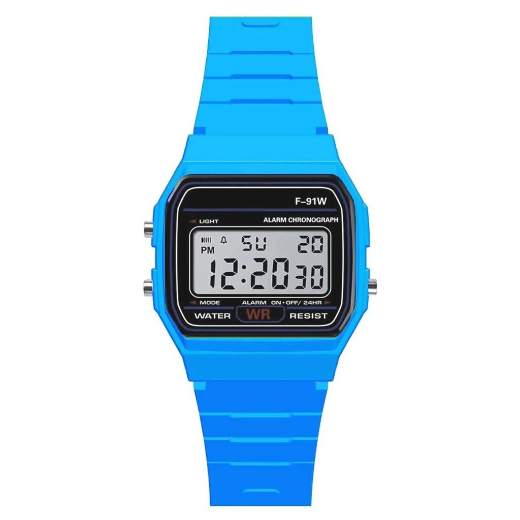 F-91W Style Digital Watch Men Women Unisex Retro Sport Stopwatch Alarm Lig